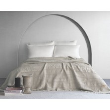 Dantela Strada Fitilli Yatak Örtüsü - Bej