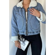 Gülseli Kadın Içi Peluş Jean Kot Ceket P-00018967