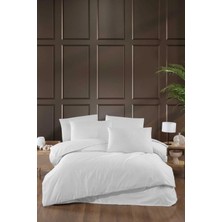 Mira Home Stripe Saten Line Çift Kişilik Nevresim Takımı Beyaz