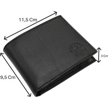 Westpolo Hakiki Deri Bozuk Para ve Kart Bölmeli Erkek Cüzdanı - Siyah-Gri