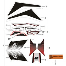 Qj SRK125R Sele Altı Stıcker Gri Sağ