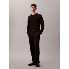 Calvin Klein Bisiklet Yaka Siyah Erkek T-Shirt LV04LD202GUB1_LS Luxe Interlock Cot