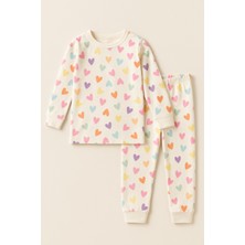 Katia & Bony Kız Çocuk Renkli Kalpli Pijama Takımı