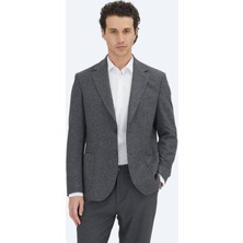 Kip Gri Mikro Modern Fit %100 Yün Ceket