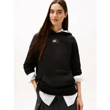 Tommy Hilfiger Tjw Rahat Kesim Parti Bayraklı Kadın Siyah Kazak DW0DW21605BDS