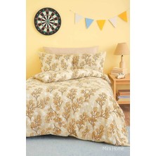 Mira Home Sarı Yaprak Desenli Pamuklu Tek Kişilik Nevresim Takımı