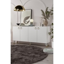 Demonte Decor 8201-1DD KB150 Konsol, Tv Ünitesi Beyaz-Altın