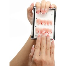 Takma Takma 10'lu Uzun Balerin STD TT0932 Tekrar Kullanılabilir El Yapımı Protez Takma Tırnak - Ten Rengi-L