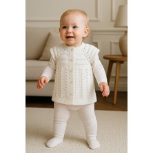 🌼 El Örgüsü Göz Nuru Desenli Bebek Yeleği