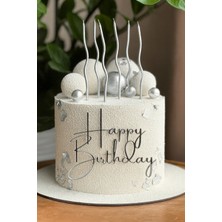 Melt Pastry Kitchen Kıvrımlı Gümüş Mum Pasta Mumu Spiral Kıvrık Mum 6'lı