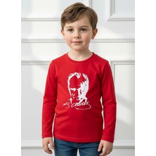 Kumrunun Dünyası Uzun Kollu Atatürk Baskılı Unisex Çocuk Tişört T-Shirt Body