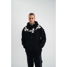 Rawea Fashion Unisex Uzun Kol Bisiklet Yaka Yıkamalı Sweatshirt - Siyah