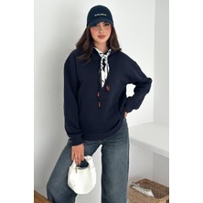 Noa Noa Kadın Fular Detaylı Kapüşonlu Sweatshirt – Casual Charm