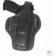 Cz Uyumlu Kilitli Tam Kelebek Dış Taşıma Siyah Deri Silah Kılıfı