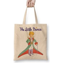 Toyaso Küçük Prens Le Petit Prince Beyaz Bez Çanta Uzun Saplı Alışveriş Çantası Plaj Çantası