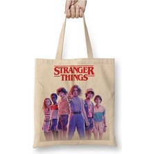 Toyaso Stranger Things Bez Çanta Uzun Saplı Alışveriş Çantası Plaj Çantası