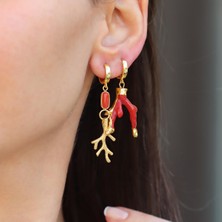 Necati Gün Mercan Gold Gümüş Küpe