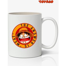 Toyaso Monkey D. Luffy One Piece Anime Temalı Beyaz Kupa Bardak Arkadaşa Sevgiliye Hediye