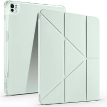 Tekno Grup Apple iPad Pro 13 2025 M5 Kılıf Zore Tri Folding Kalem Bölmeli Standlı Kılıf-Açık Yeşil