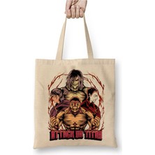 Toyaso Attack On Titan Eren Levi Beyaz Bez Çanta Uzun Saplı Alışveriş Çantası