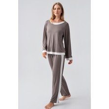Artış Collection Uzun Kollu Basic Esnek Viskoz Pijama Takım 18209