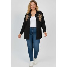 Moda Xlarge Kadın Büyük Beden Pul Payet Işlemeli Uzun Kollu Gömlek 1985-26