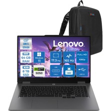 Lenovo Loq 17IRX10 Intel Core I5 13450HX 64GB Ddr5 8tb SSD RTX5050 8gb 115W Windows 11 Pro 17.3 Inç Fhd (1920X1080) IPS 300NITS 165HZ 100% Srgb Taşınabilir Bilgisayar W83JH0069TRP36 + Zetta Çanta