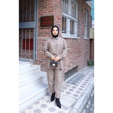 Nisum Moda Bağcıklı Süet Pantolonlu Takım