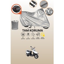 Dokaca Gri Arka Çanta Uyumlu Kuba Rocca 100 Max Uyumlu Motor Brandası, Koruyucu Örtü