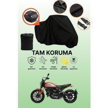 Dokaca Siyah Arka Çanta Uyumlu Ducati Scrambler Icon Gen2 Uyumlu Motosiklet Brandası, Koruyucu Örtü