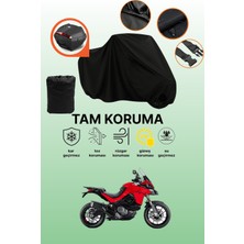 Dokaca Siyah Arka Çanta Uyumlu Ducati Multistrada V2 S Uyumlu Motosiklet Brandası, Koruyucu Örtü