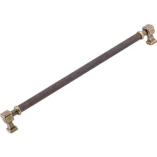 Badem10 Talas Antik Sarı Tırtıklı Metal Kulp 288 mm Kapak Kulpu Dayanıklı Kulpları Mobilya Çekmece Dolap