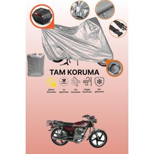 Dokaca Gri Kilit ve Arka Çanta Uyumlu Kral Motor KR-100-2 Uyumlu Motosiklet Brandası, Koruma Örtüsü