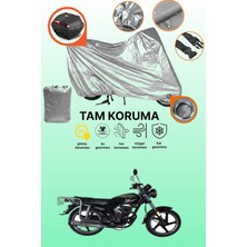Dokaca Gri Kilit ve Arka Çanta Uyumlu Kral Motor KR-125-7D Uyumlu Motosiklet Brandası, Koruma Örtüsü