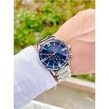 Leerybee Özel Kutulu Gümüş Renk Çelik Kordon Erkek Kol Saati