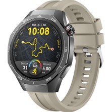Sneezy Huawei Watch Gt5 Pro 46MM Ile Uyumlu Spor Silikon Metal Tokalı Soft Saat Kordonu