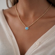 Altıntaş Dot Opal Taşlı Altın Kolye