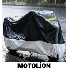 MotoLion Kanuni Cross 250 Uyumlu (Gri-Siyah) Parç. Reflektörlü Motosiklet Brandası,örtüsü
