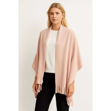 Lady Sunna Softiva Polar Omuz Şalı 70X180 cm Unisex Kışlık Şal Pudra