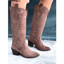 I Love Shoes Marvett Kadın Kovboy Çizme Kahverengi Süet