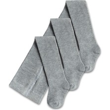 Panfilia Giza Kids Kız Erkek Unisex Bebek Çocuk Gri Külotlu Çorap 3lü Set