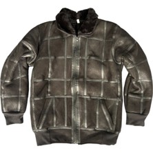 LN Leather Özel Üretim Patchwork Kürk-Süet Gerçek Deri Çocuk Mont 5-6 Yaş