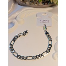 Zincir Detaylı Xuping Jewelry Gümüş Renk Erkek Bileklik