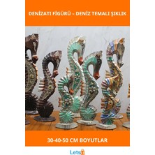 Letsii Ahşap 3'lü Kumlu Denizatı Dekoratif Figür Seti