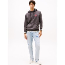 Tommy Jeans Kapüşon Yaka Siyah Erkek Sweatshırt DM0DM22085BDS Tjm Reg Washed Crest