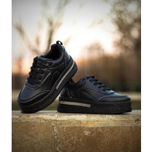 Moda Juan Kadın Yüksek Taban Rahat Şık Günlük Spor Ayakkabı Siyah Renk