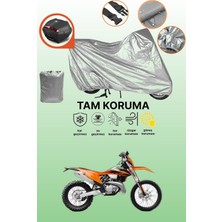 Dokaca Gri Arka Çanta Uyumlu Ktm 300 Exc Uyumlu Motor Brandası, Koruyucu Örtü