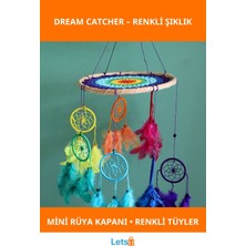 Letsii Rengarenk Tüy Detaylı Enerjik Rüya Kapanı Dream Catcher
