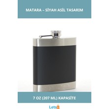 Letsii Paslanmaz Çelik Mat Siyah Sızdırmaz Tekli 7 Oz Matara