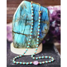 Turkuaz  Firuze Kolye Ametist Taş Tasarımlı